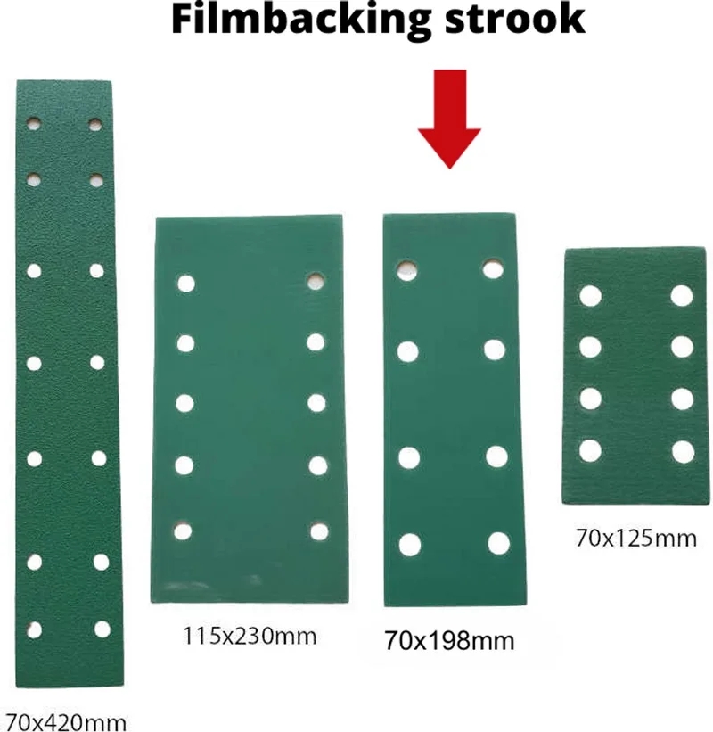 Schuurpapier filmbacking - strook 70x198 mm - korrel 60 – 25 stuks – duurzaam -professionele kwaliteit - met aluminium oxide korrel - onscheurbaar - schuren auto, camper, scooter enz från CEZET – produktbild