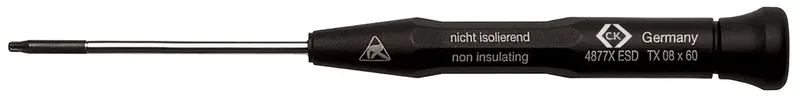 Tournevis Torx antistatique (ESD) Sortie: 6 pans intérieurs (TX) T 7 C.K T4877XESD07 Longueur de la lame: 50 mm N/A 1 pc(s) de C.K – image du produit