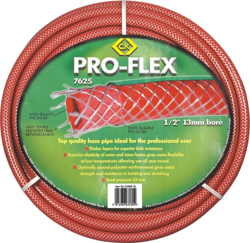 G762575 Pro-Flex Gartenschlauch Schlauch-Innen-Ø=13 mm 75 m 1/2 Zoll 1 St. Rot von C.K – Produktbild