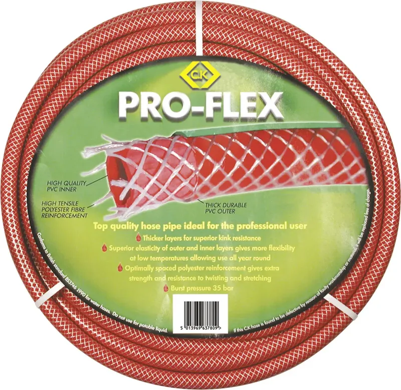 G762630 Pro-Flex Gartenschlauch Schlauch-Innen-Ø=19 mm 30 m 3/4 Zoll 1 St. Rot von C.K – Produktbild