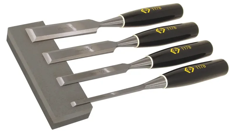 T1180 Steekbeitelset met wetsteen en slijpsteen fra C.K – produktbillede