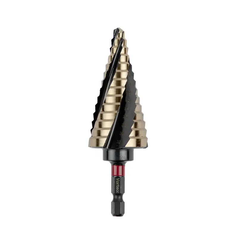 T3016 6-32 HSSE-Co 5 Stufenbohrer 6 mm, 8 mm, 10 mm, 12 mm, 14 mm, 16 mm, 18 mm, 20 mm, 22 mm, 24 mm, 26 mm, 28 mm, 30 mm, 32 mm 1/4 (6.3 mm) 1 St. von C.K – Produktbild