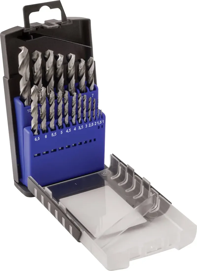 T3103 HSS Metall-Spiralbohrer-Set 19teilig 1 mm, 1.5 mm, 2 mm, 2.5 mm, 3 mm, 3.5 mm, 4 mm, 4.5 mm, 5 mm, 5.5 mm, 6 mm, 6.5 mm, 7 mm, 7.5 mm, 8 mm, 8.5 mm van C.K – productafbeelding
