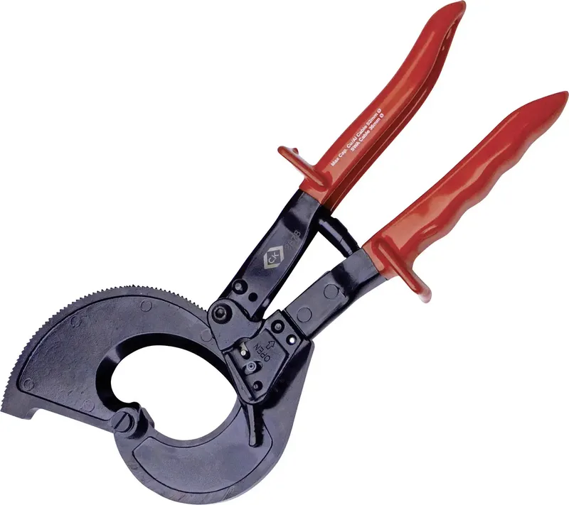 T3678 Ratschen-Kabelschneider Geeignet für (Abisoliertechnik) stahlarmierte Kabel, Alu- und Kupferkabel, ein- und mehrdrähtig 52 mm by C.K – product image 1 of 3