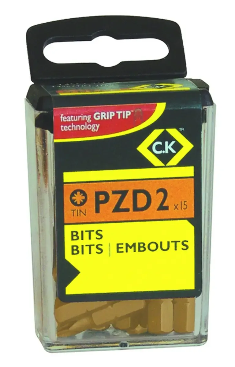 Embout cruciforme PZ 2 C.K T4562TIN-215 Acier Chrome-Vanadium TiN Forme (embouts): C 6.3 15 pc(s) de C.K – image du produit