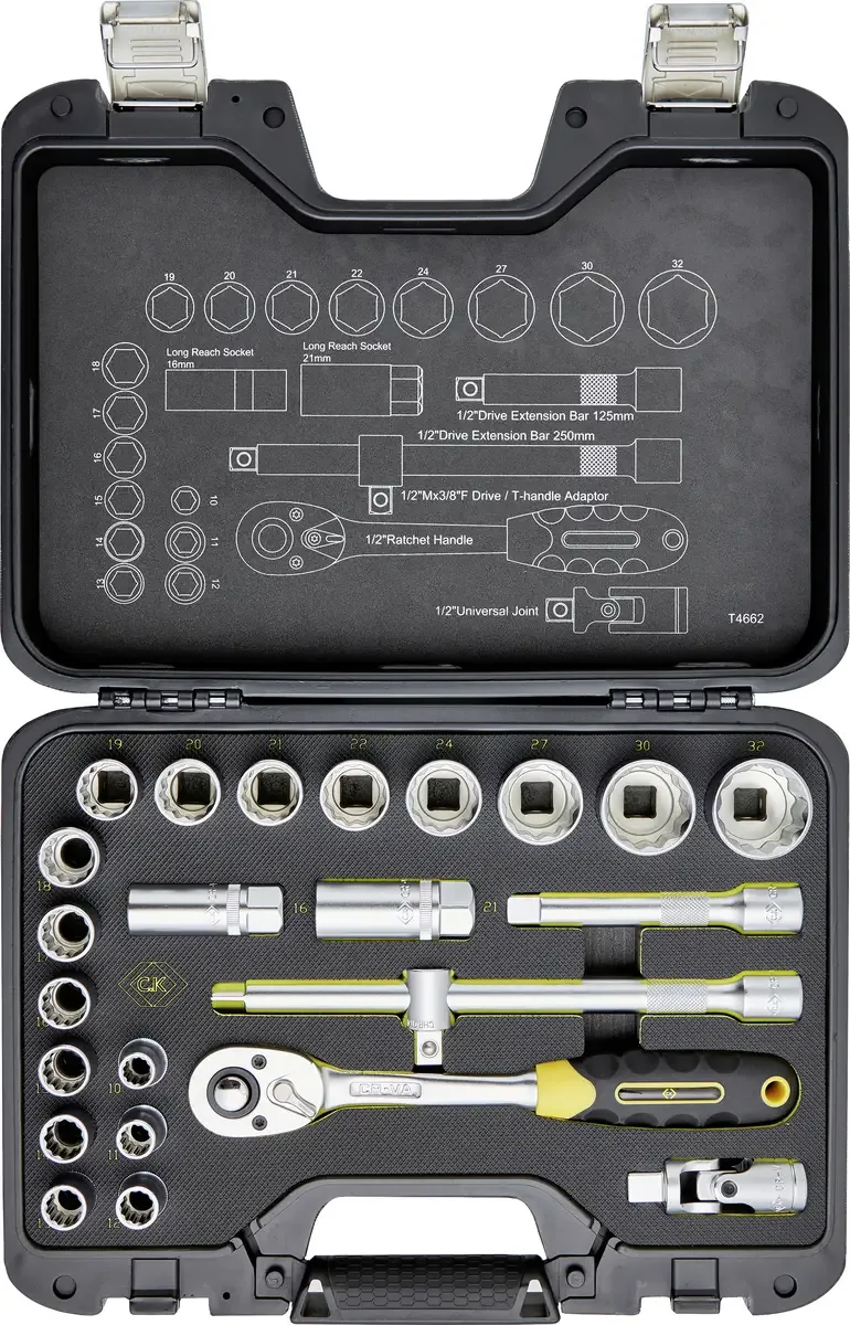 T4662 Steckschlüsselsatz metrisch 1/2 24teilig T4662 de C.K – image du produit 2 sur 2