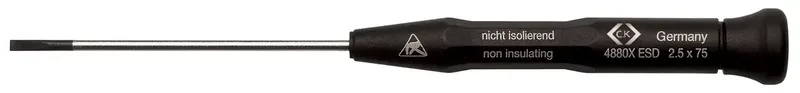 Xonic ESD Schlitz-Schraubendreher Klingenbreite: 2.5 mm Klingenlänge: 75 mm DIN EN 61340-2 by C.K – product image