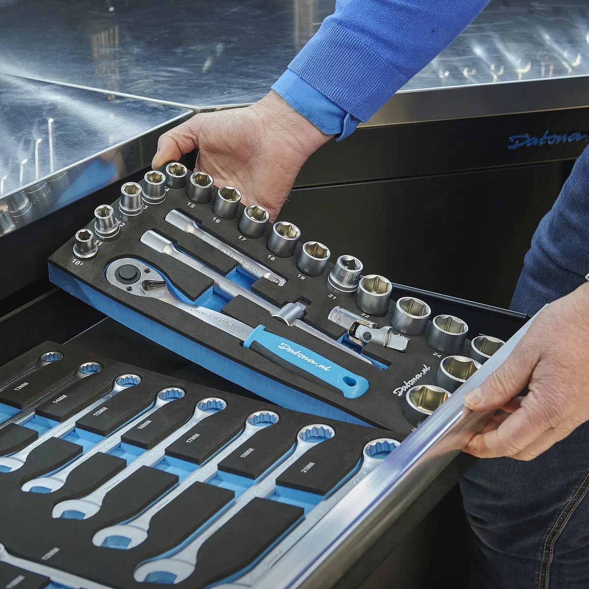 Datona® 21-delige dopsleutelset 1/2 opname in Pro softmodule - 10 tot 32 mm van Datona – productafbeelding