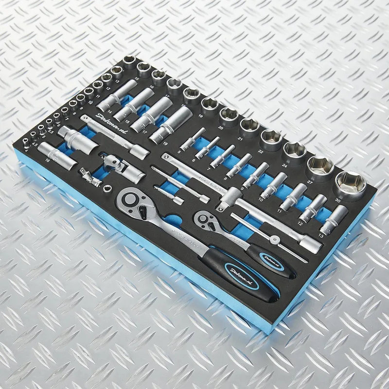 Datona® 49-delige doppenset met ratels in softmodule - 1/4 en 1/2 - 4 tot 30 mm by Datona, Black – product image