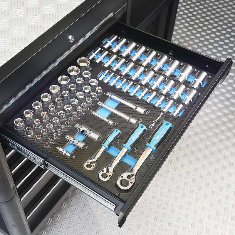 Datona® 80-delige doppenset in carbon softmodule - inclusief 3 ratels van Datona, Zwart – productafbeelding