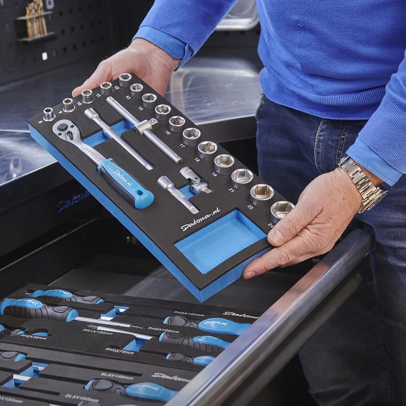 Dopsleutelset 3/8 opname 20-delig in Pro softmodule - 8 tot 24 mm by Datona, Black – product image
