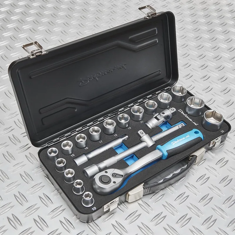 Dopsleutelset Datona 10 t/m 32mm met 1/2 ratel by Datona, Blue – product image