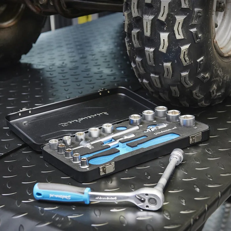 Dopsleutelset Datona 8 t/m 24mm met 3/8 ratel van Datona, Zwart – productafbeelding