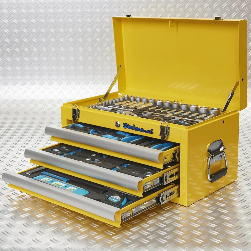 Gereedschapskist drie lades - 4 lades gevuld by Datona, Yellow – product image