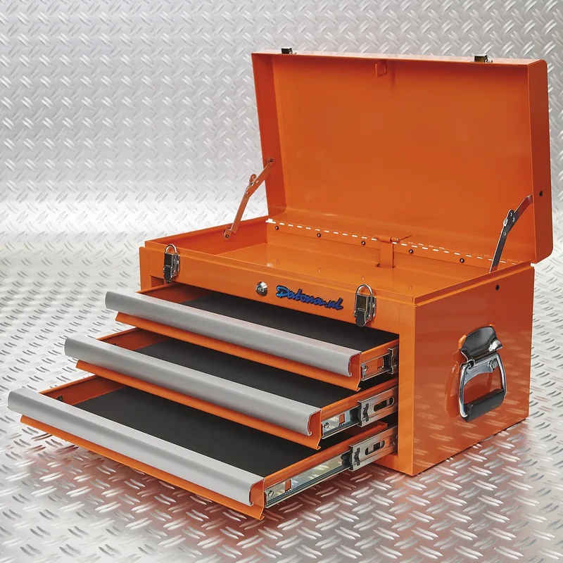 Gereedschapskist met drie lades - oranje - Oranje by Datona, Orange – product image