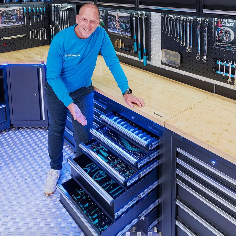 Gereedschapsset met foam inlays voor PRO werkbanken - 5 lades - 171-delig - Zwart van Datona – productafbeelding
