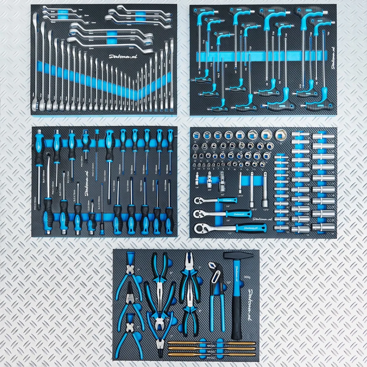 Gereedschapsset voor 5 lades - 171-delige set gereedschap met carbon finish modules de Datona – image du produit