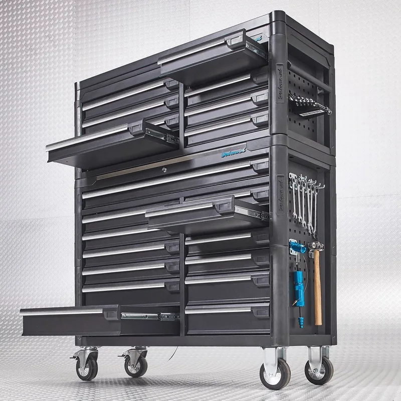 Gereedschapswagen 13 laden met gereedschapskist 8 laden 125 cm van Datona, Zwart – productafbeelding