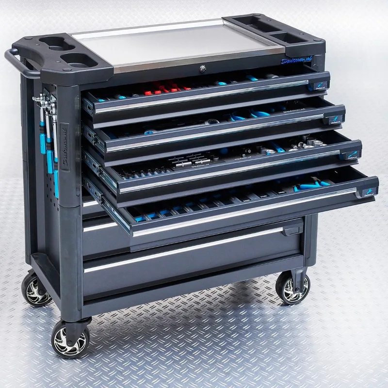 Gereedschapswagen tech-line 100 cm + 154-delige gereedschapsset de Datona, Noir – image du produit