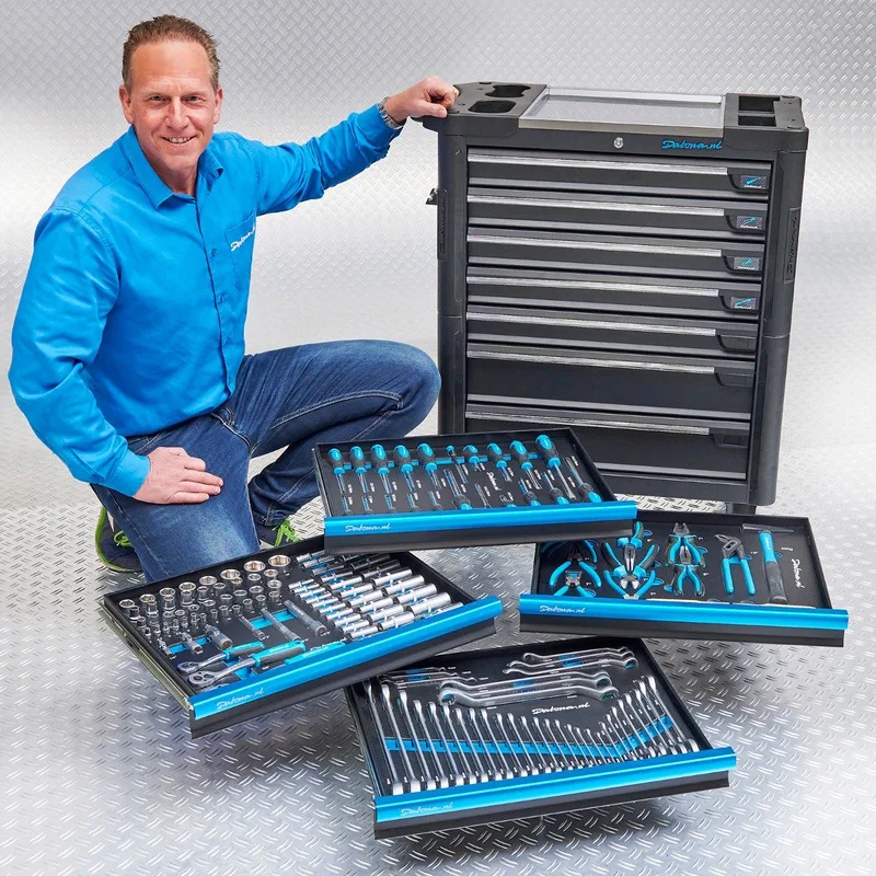 Gereedschapswagen “tech-line” 80 cm + 153-delige gereedschapsset de Datona, Noir – image du produit