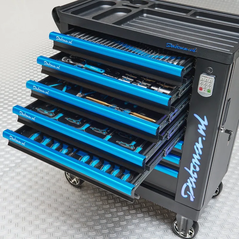 Gevulde gereedschapswagen Exclusive (261-delig) de Datona, Bleu – image du produit