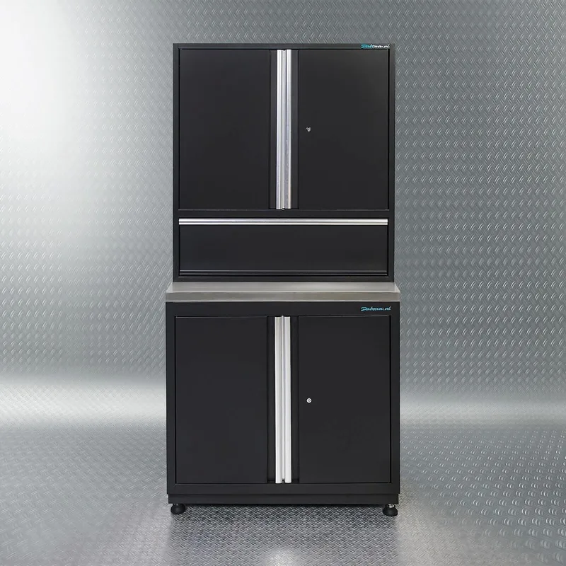 PREMIUM werkbank met RVS werkblad 92 cm breed - Zwart by Datona – product image