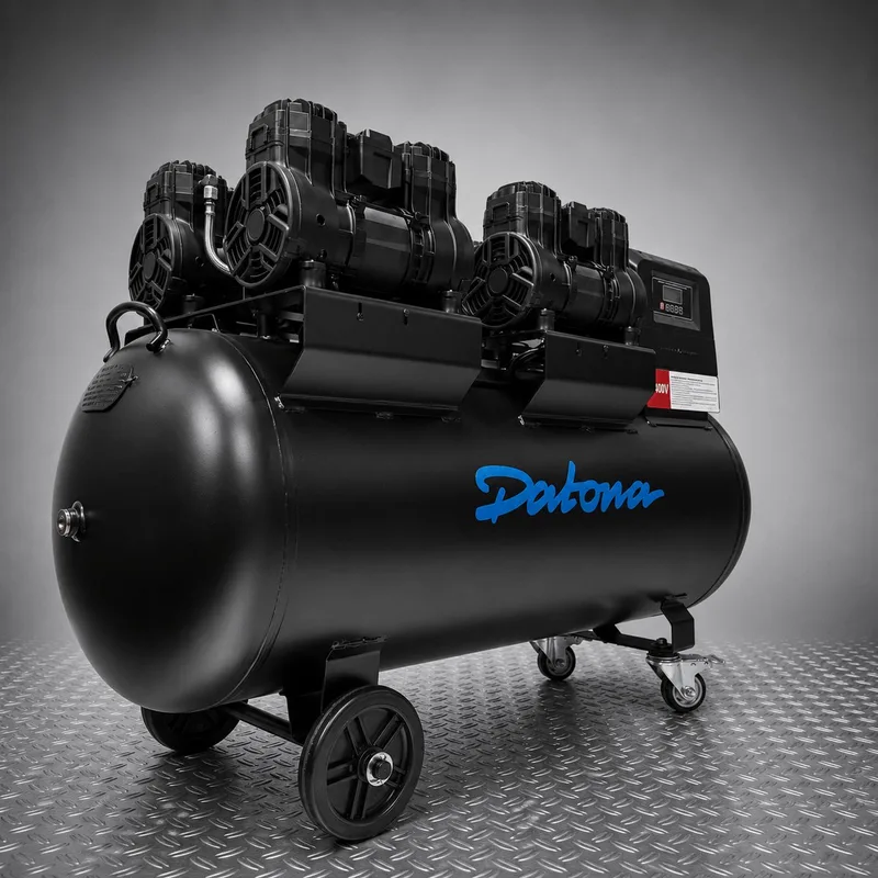 Stille compressor 200L - Olievrij en verrijdbaar - 400V de Datona, Noir – image du produit