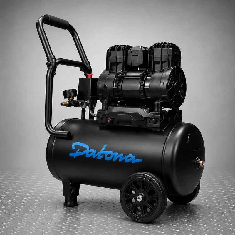 Stille compressor 24L - Olievrij & verrijdbaar - Voor luchtgereedschap von Datona, Schwarz – Produktbild