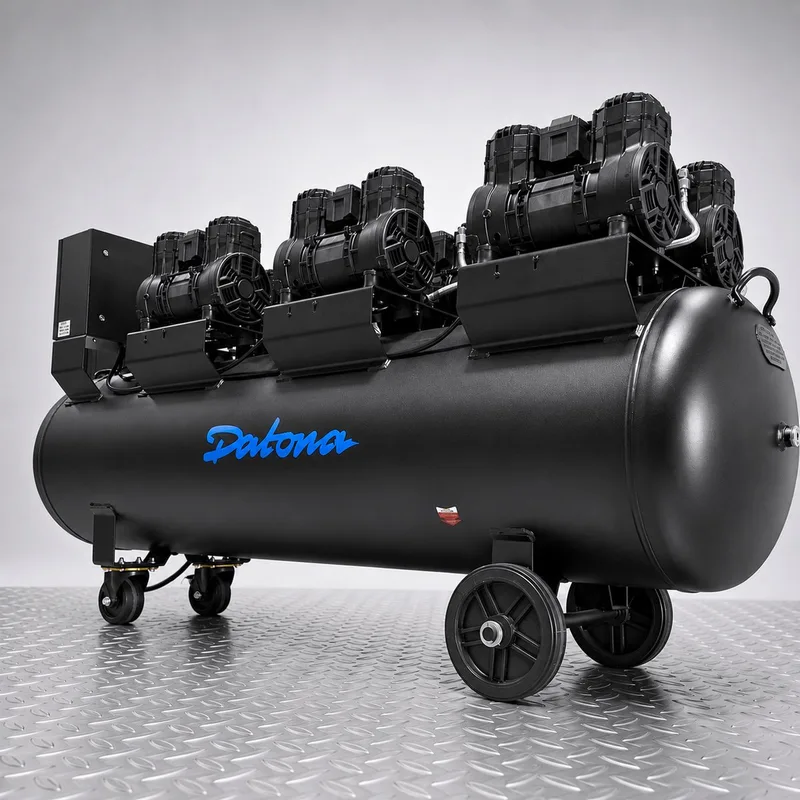 Stille compressor 280L - Olievrij en verrijdbaar - 400V - Voor professionals de Datona, Noir – image du produit