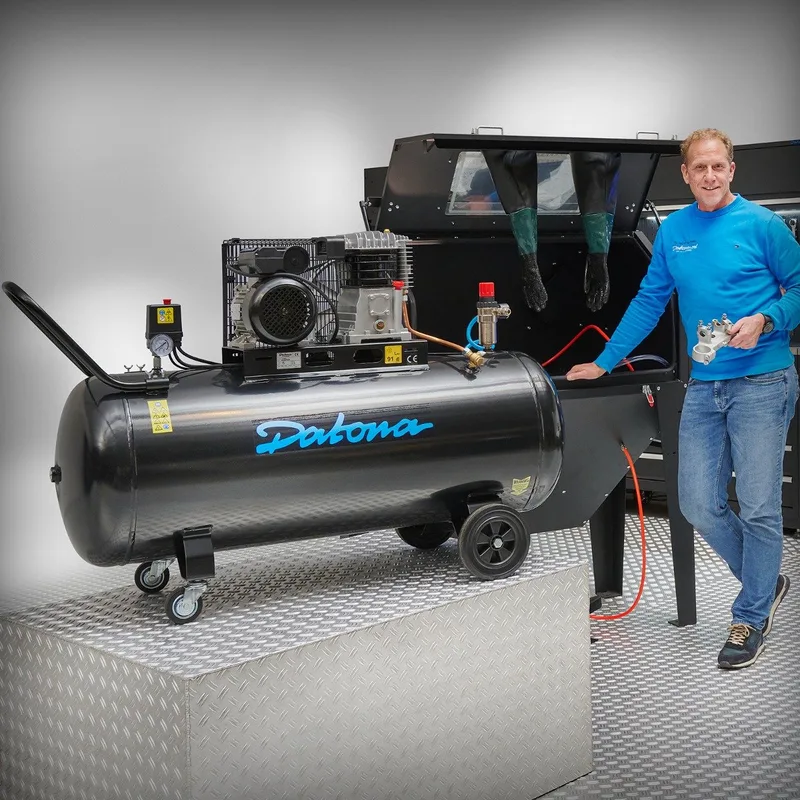 Straalset compleet - compressor (200L/230V) + straalketel en aansluitset de Datona – image du produit