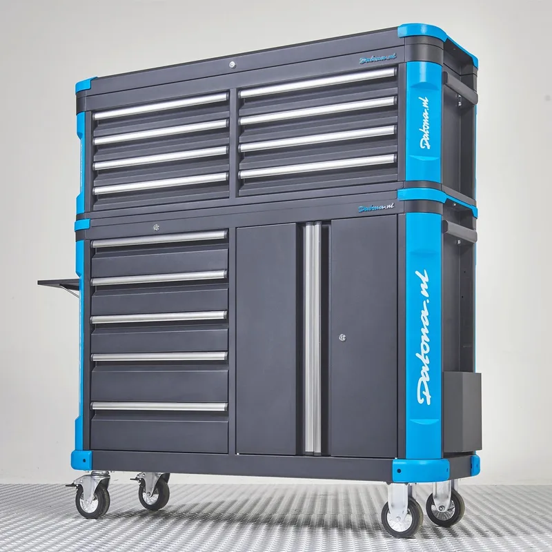 Verrijdbare gereedschapswagen met topkist XXL - Premium serie von Datona, Blau – Produktbild