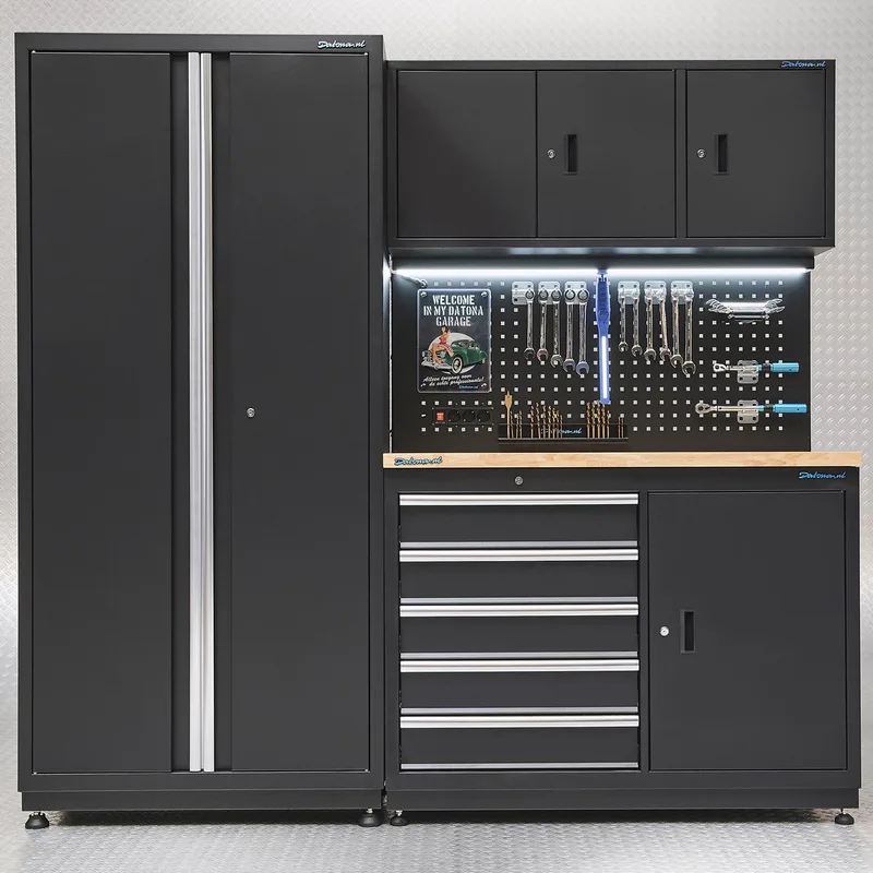 Werkbank 120 cm met brede werkplaatskast - Zwart de Datona – image du produit