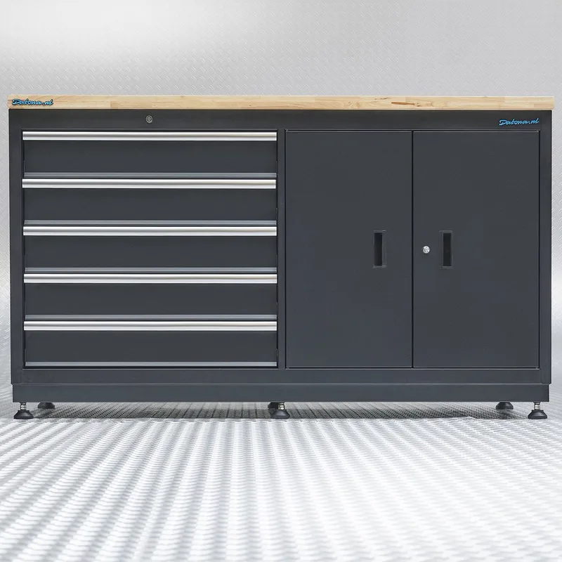 Werkbank met laden 160 cm - Zwart by Datona – product image