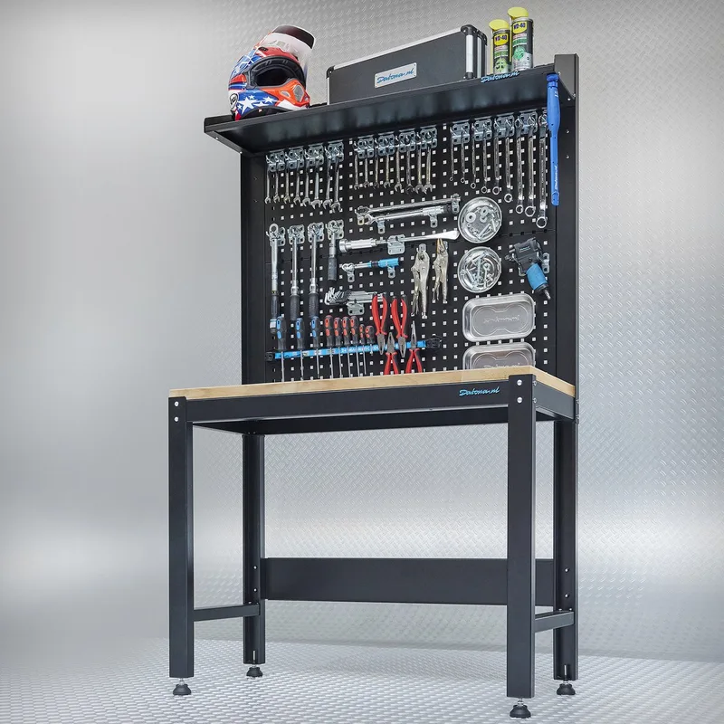Werkbank PREMIUM eiken 119 cm breed - Zwart by Datona – product image