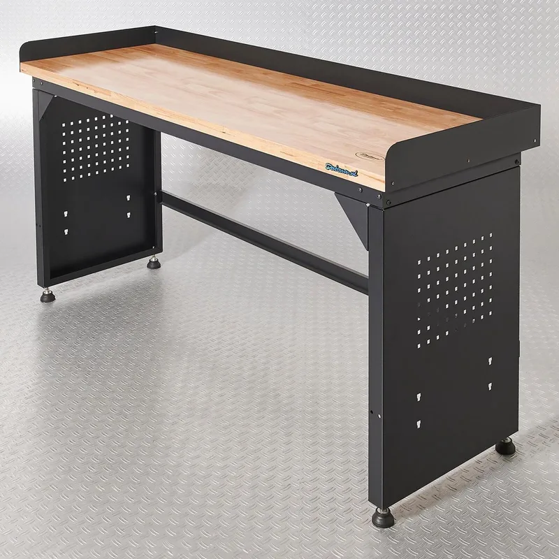 Werkbank PRO - eiken werkblad - 200 cm - Zwart van Datona – productafbeelding