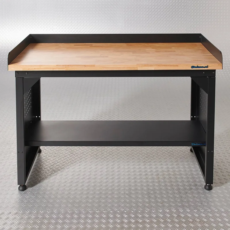 Werkbank PRO - eiken werkblad - legbord - 150 cm - Zwart van Datona – productafbeelding