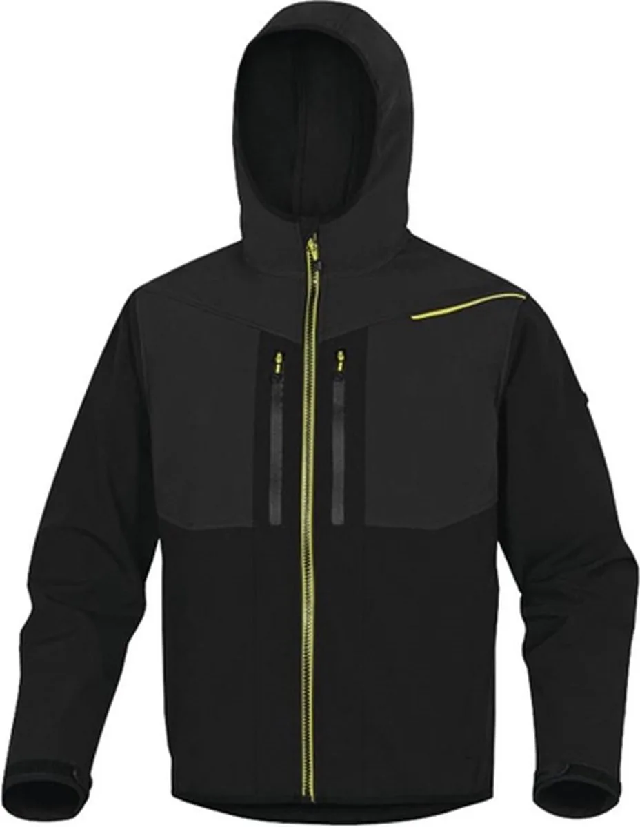 Jack Van "Softshell" Polyester / Elasthaan Met 3 Gelamineerde Lagen von Delta Plus, Schwarz – Produktbild