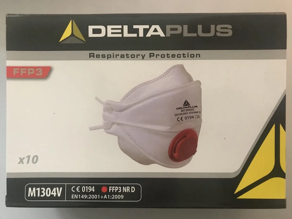 Per stuk - Mondkapje - Stofmasker - Filterklasse: FFP3 - EN149:2001+A1:2009 - Met ventiel - Mondmasker van Delta Plus, Wit – productafbeelding