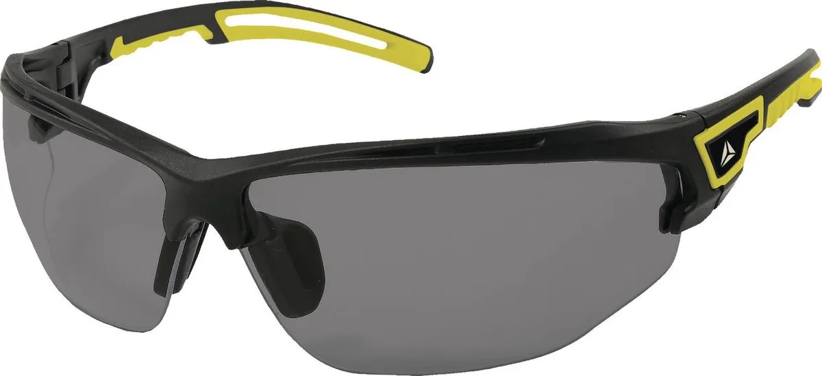 Veiligheidsbril ASO2 Smoke | Sportief Design | Polycarbonaat Lens | Comfortabele Pasvorm de Delta Plus, Donker – image du produit