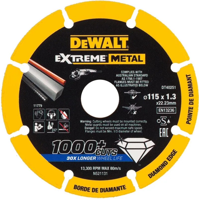 115mm EXTREME™ Metal Diamant Doorslijpschijf - DT40251 van DEWALT – productafbeelding