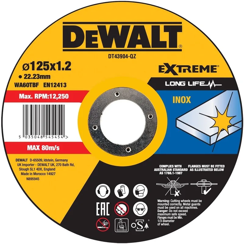125mm Doorslijpschijf RVS - DT43904 by DEWALT – product image
