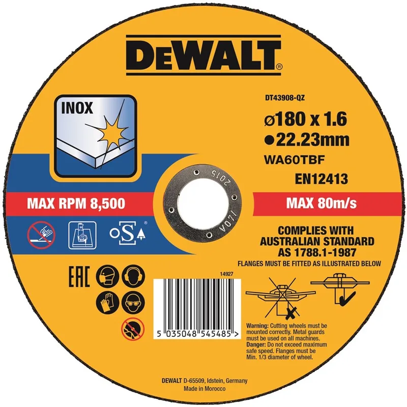 180mm Doorslijpschijf RVS - DT43908 by DEWALT – product image