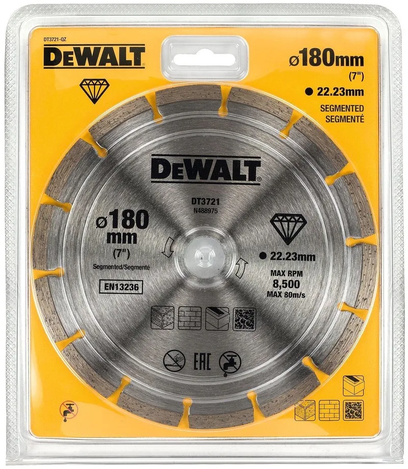 180x22,23mm Diamantschijf Gesegmenteerd - DT3721 by DEWALT – product image