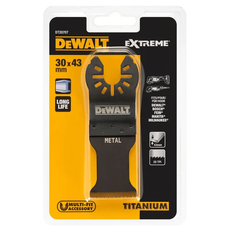 31x43mm Multitool Titanium Zaagblad BiM tbv Metaal (1 stuk) - DT20707 de DEWALT – image du produit 2 sur 2