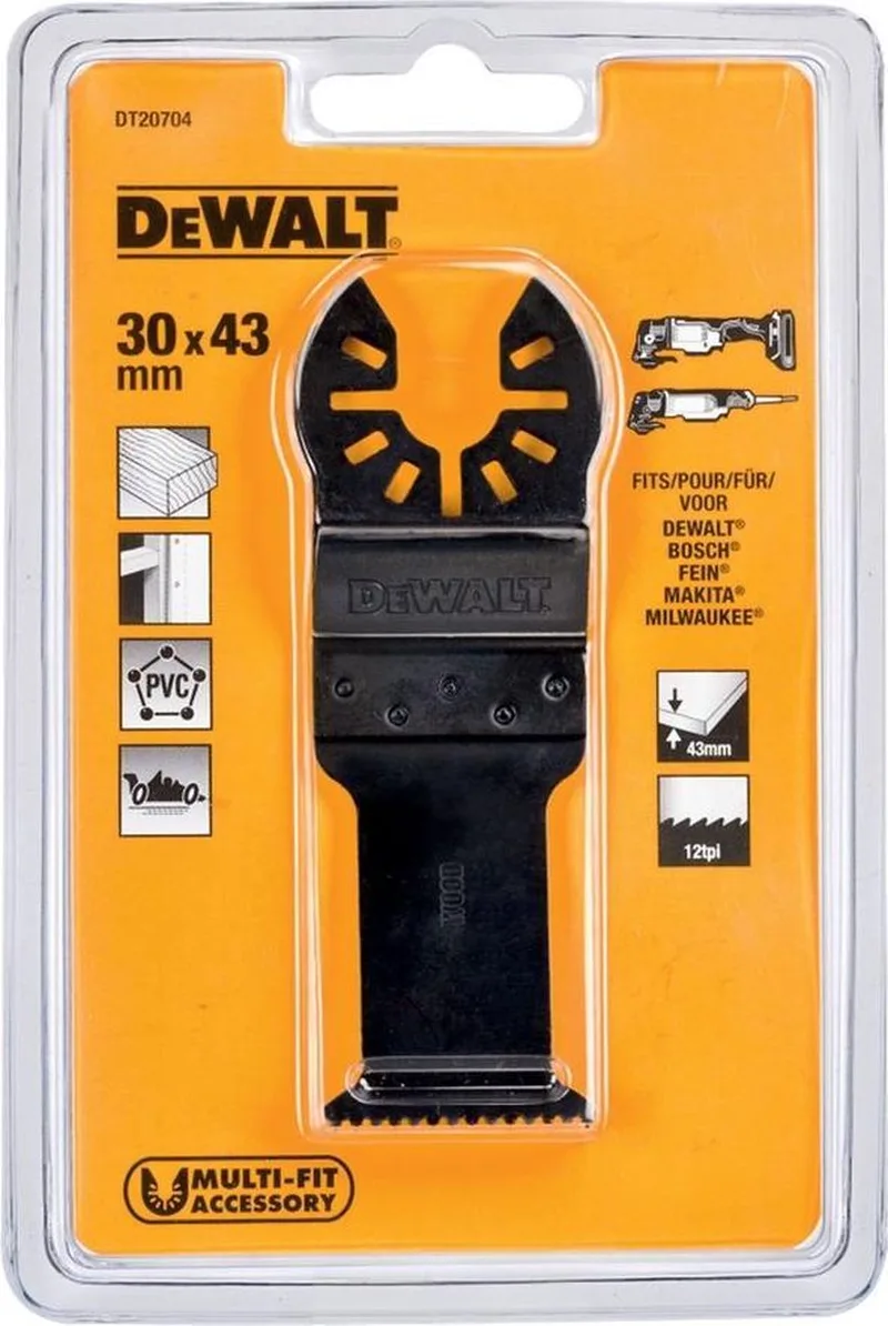 Lame D´outil Multifonction Dt20704-qz 31x43 Mm de DEWALT – image du produit 1 sur 4