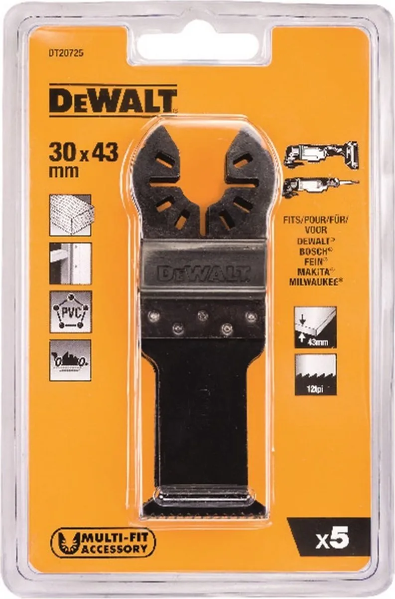 Multi-Tool Sägeblatt 43x30 mmk DT20725-QZ von DEWALT – Produktbild