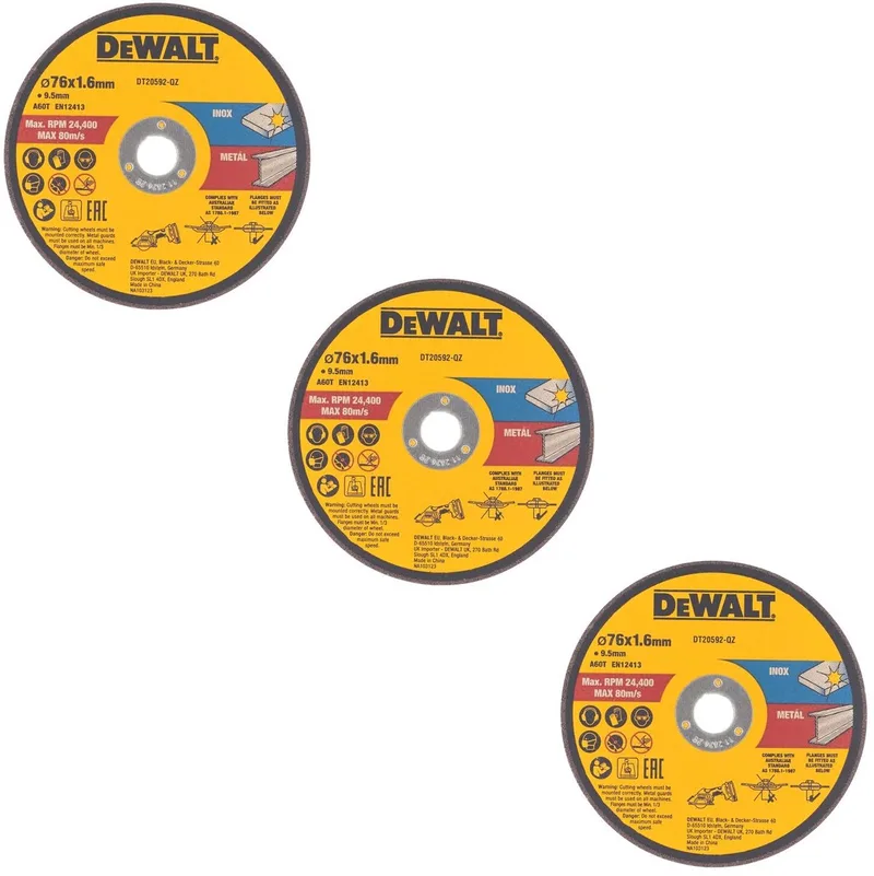 76 mm Doorslijpschijf RVS/Metaal (3 stuks) - DT20592 de DEWALT – image du produit