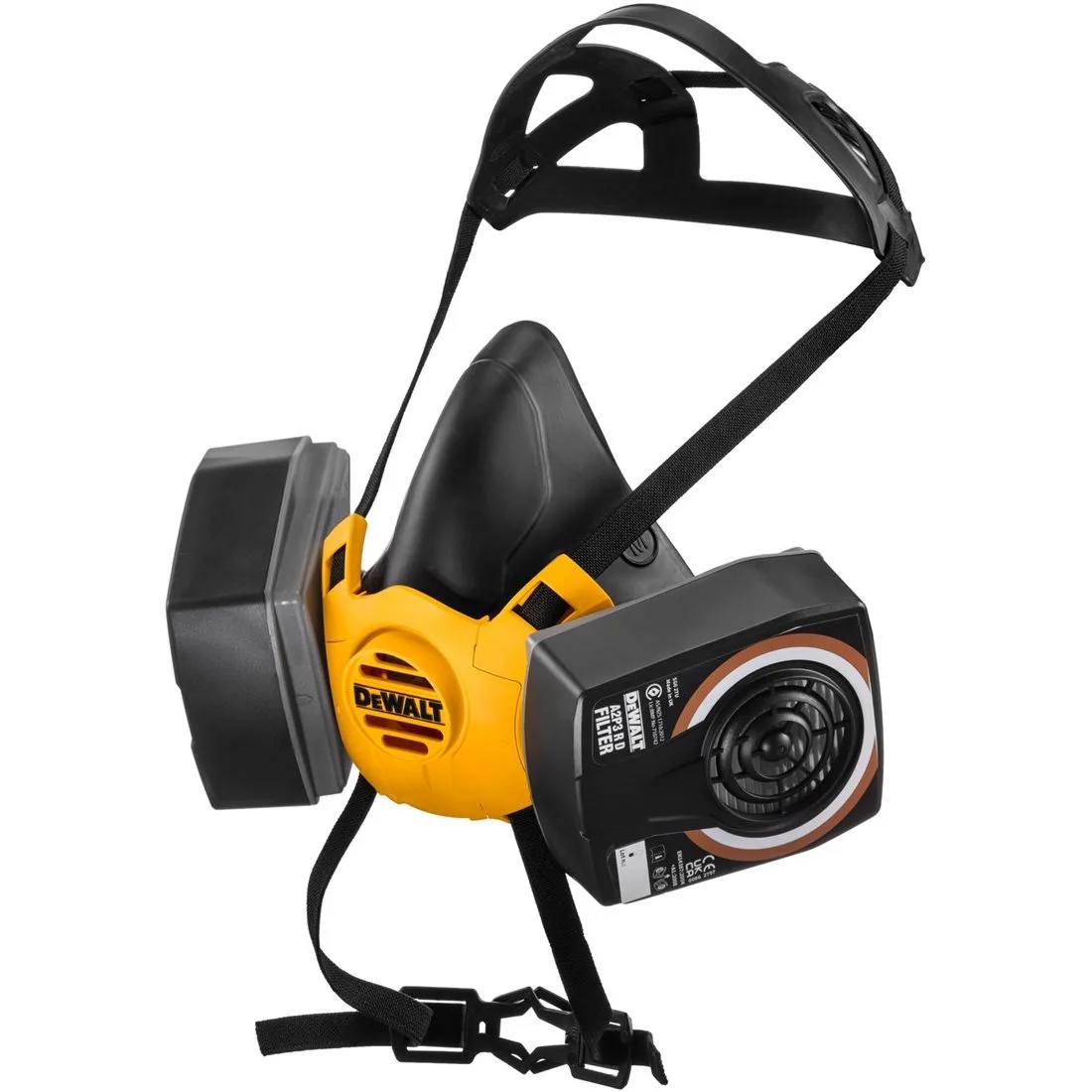 A2P3 Maat L Lichtgewicht halfgelaatsmasker met filters van DEWALT – productafbeelding