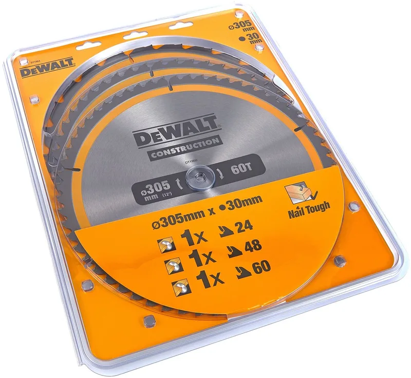 Accessoires DT1964-QZ Cirkelzaagblad 305 x 30 mm 3-Pack DT1958-QZ + DT1959-QZ + DT1960QZ de DEWALT – image du produit