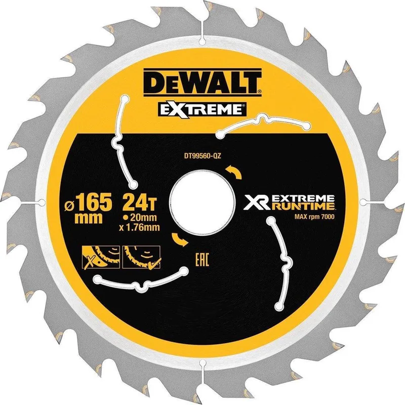BLACK+DECKER De walt cirkelzaagbladen 165mm 20mm 24t csb (Prijs per stuk) von DEWALT – Produktbild